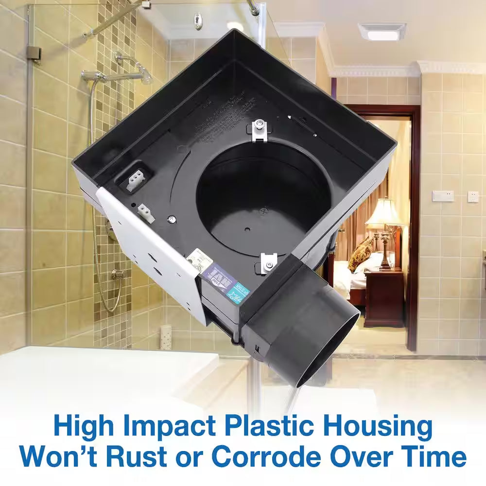 ENERGY STAR Certified Snap-In Installation Quiet 50 CFM Bathroom Exhaust Fan with LED Light