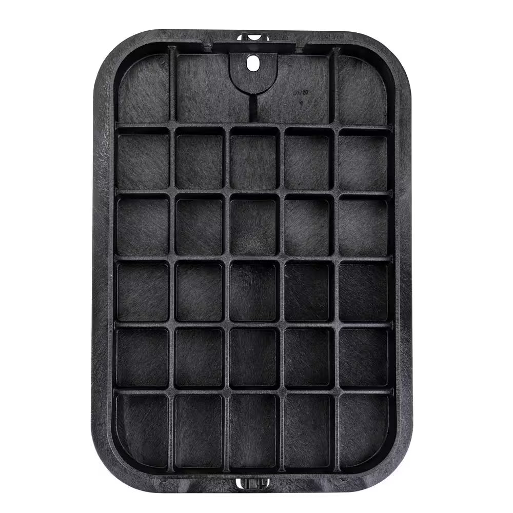 14 In. X 19 In. Rectangular Standard Series Valve Box & Cover, 12 In. Height, Black Box, Black Recycled Water Cover