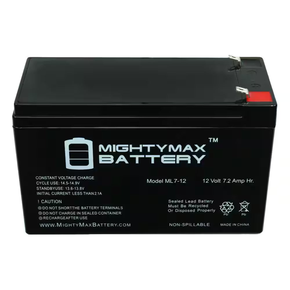 12-Volt 7 Ah Sealed Lead Acid (SLA) Rechargeable Battery