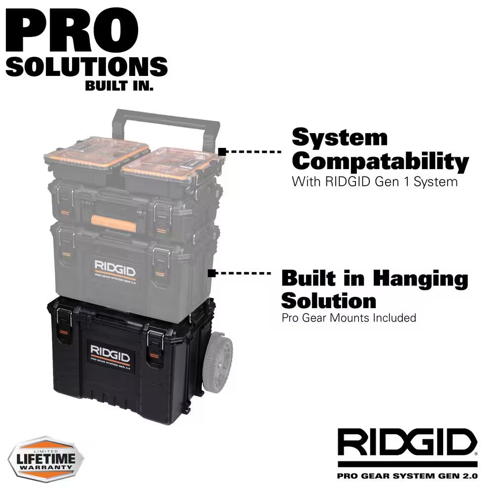 Pro Gear System Gen 2.0 Durable XL 22 In. Stackable Tool Box for Storage and Transporting