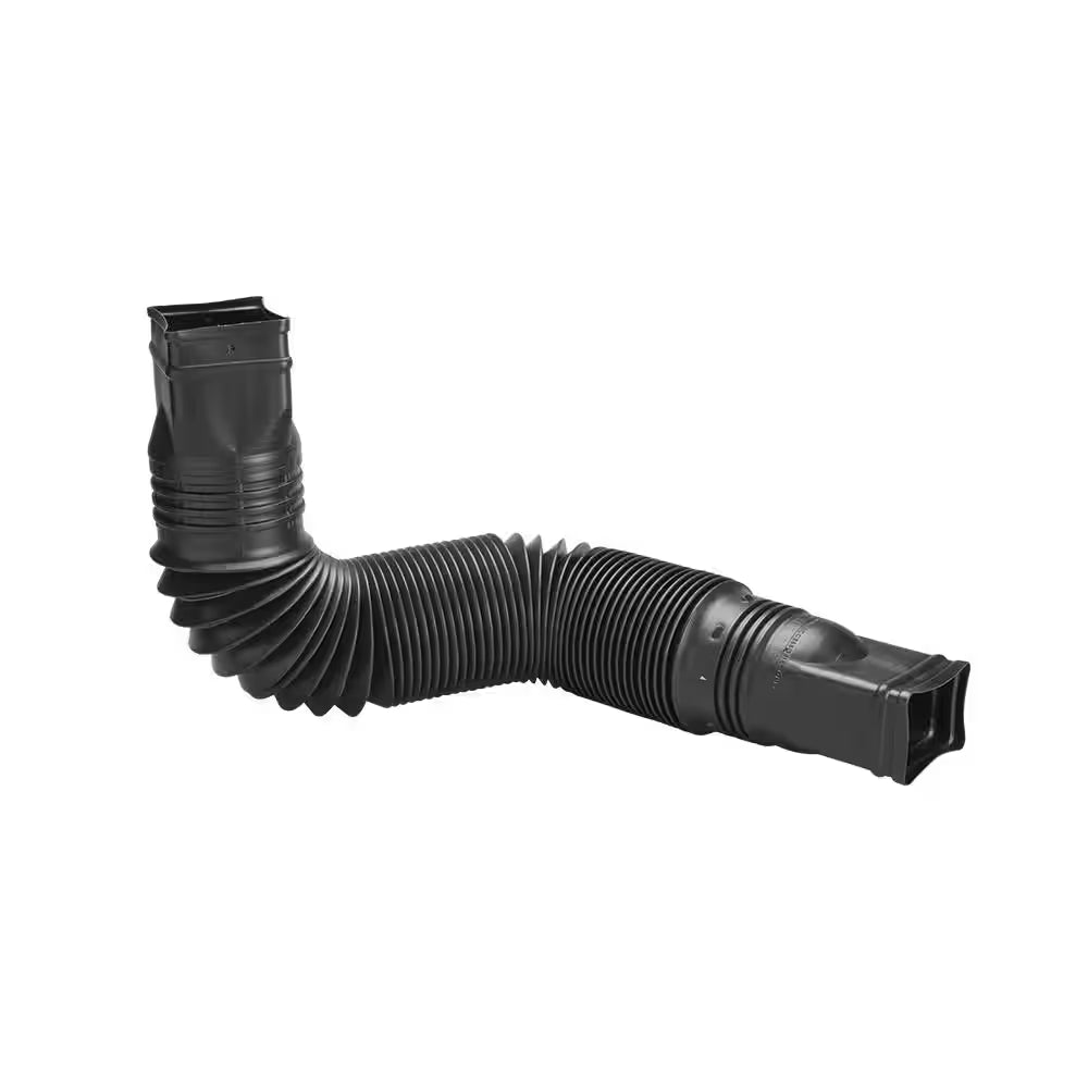 Flex a Spout 55 In. Black Vinyl Downspout Extension