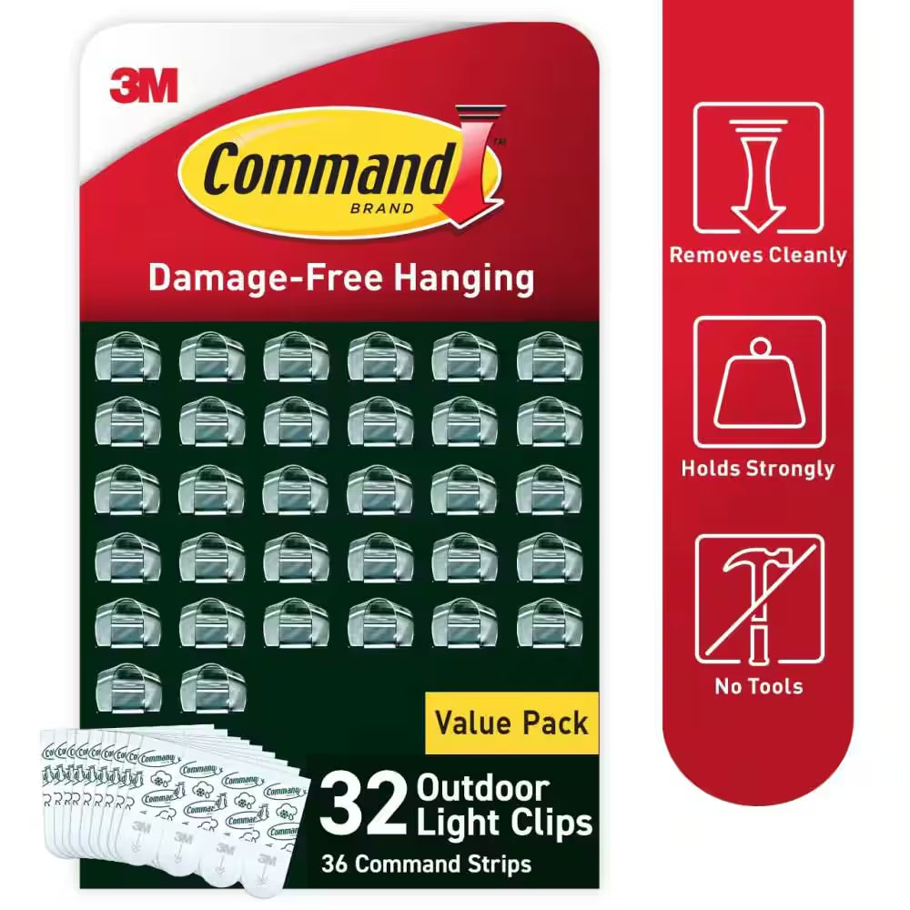 Clear Outdoor Light Clips(32 Clips, 36  Strips)