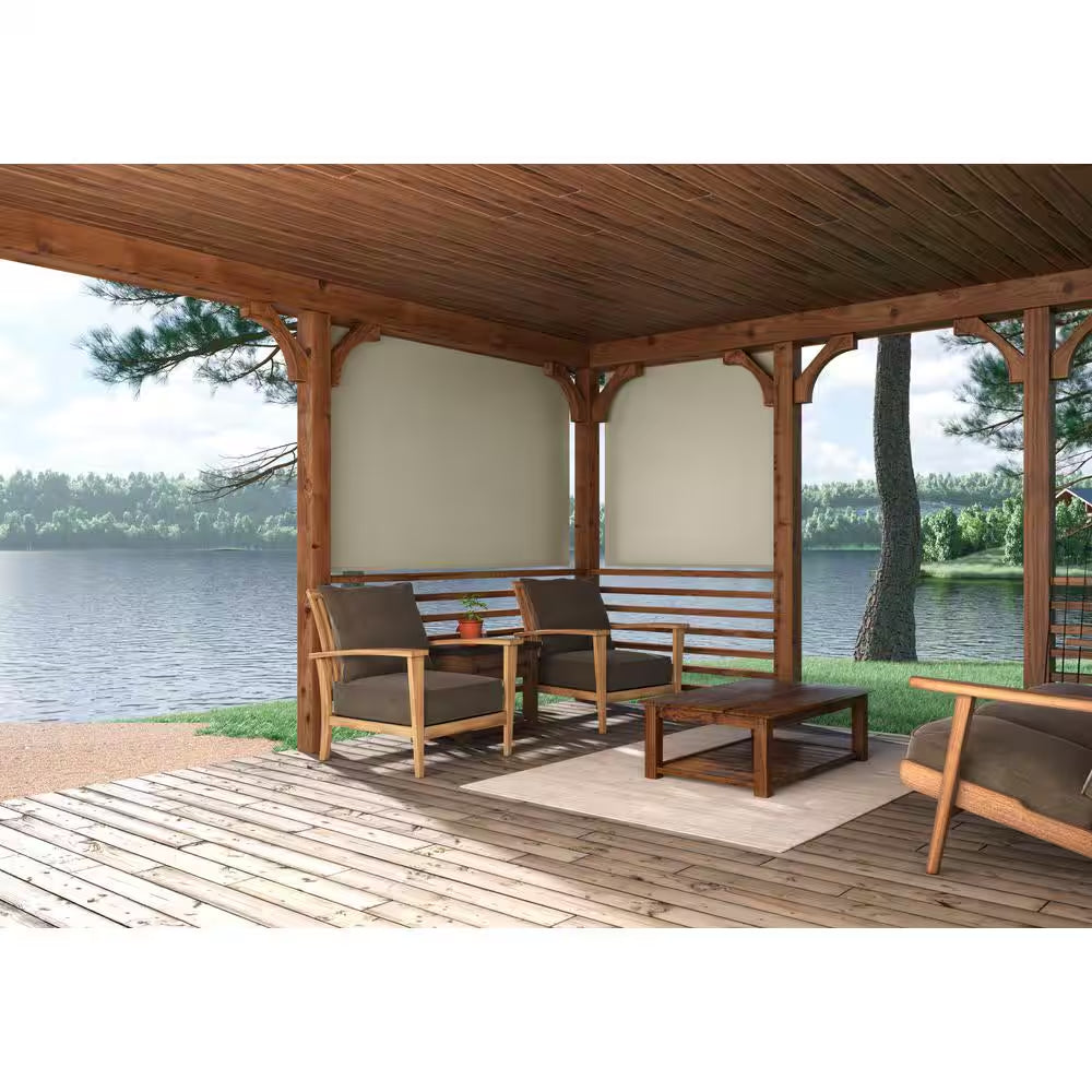 Camel Cordless UV Blocking Fade Resistant Fabric Exterior Roller Shade 120 In. W X 72 In. L