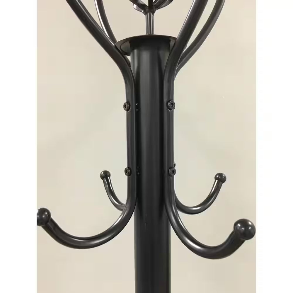Black 8-Hook Coat Rack