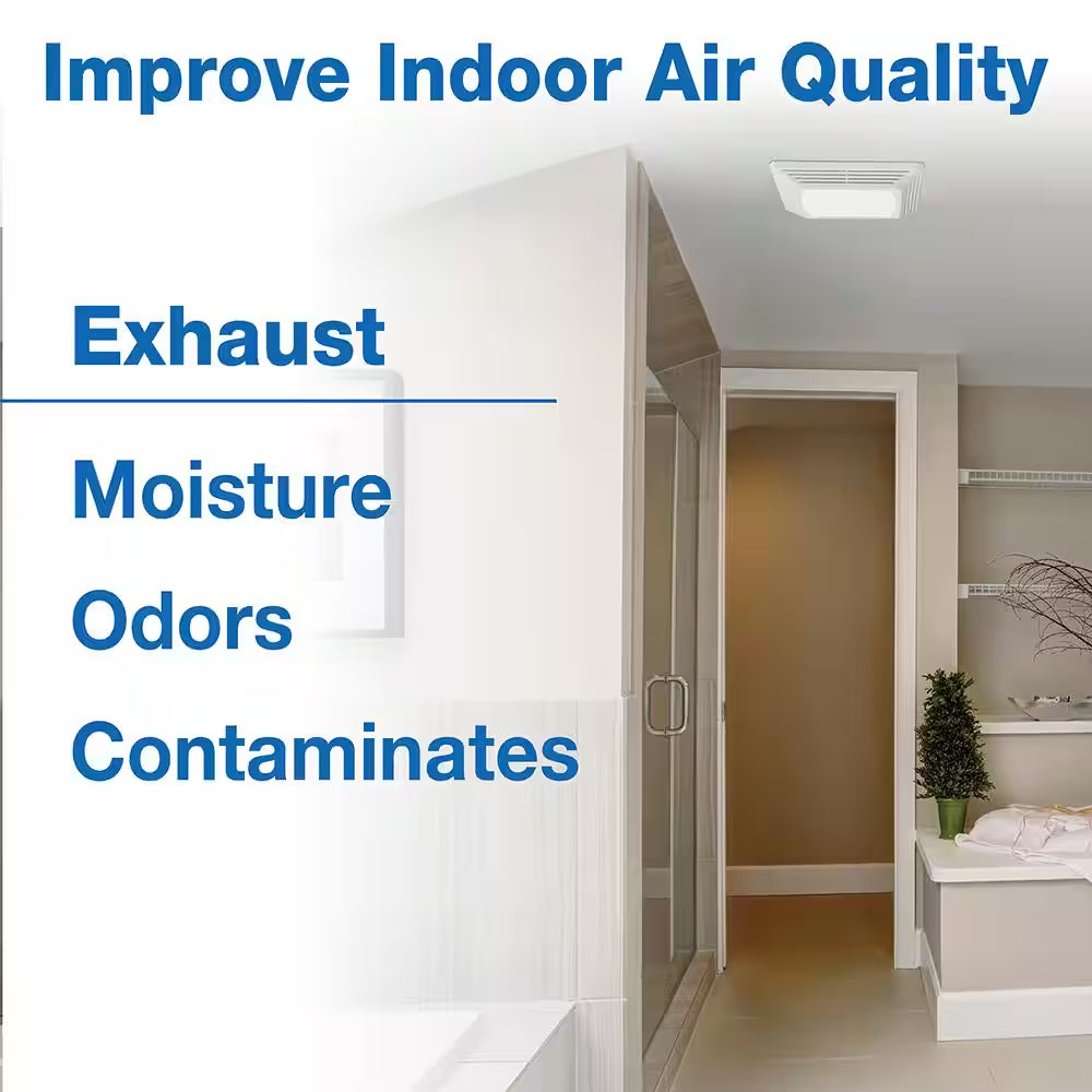 ENERGY STAR Certified Snap-In Installation Quiet 50 CFM Bathroom Exhaust Fan with LED Light
