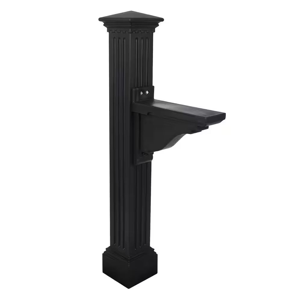 Manchester Decorative Polyethylene Mailbox Post, Black
