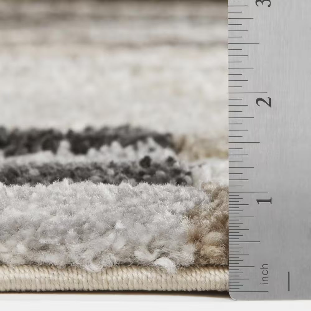 Square Multi-Colored 2 Ft. X 7 Ft. Geometric Runner Rug