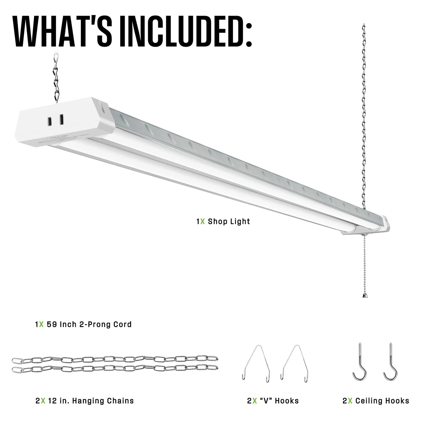 4-Ft 4500 Lumens Gray Daylight LED Linear Garage Shop Light