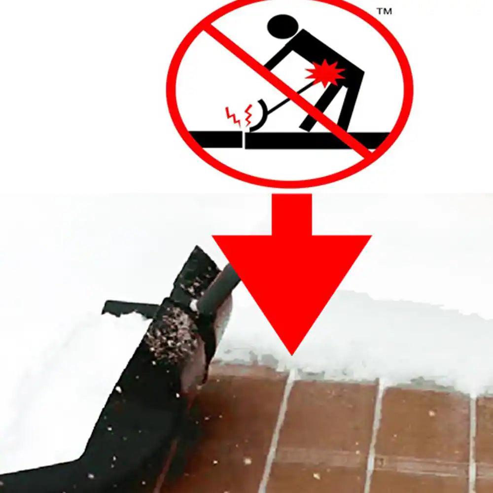 Crack Jumper 24 In. Combo Pusher, Adjust 42 in Vinyl-Coated Metal Handle, Abs-Plastic Blade, Ergonomic Grip Snow Shovel