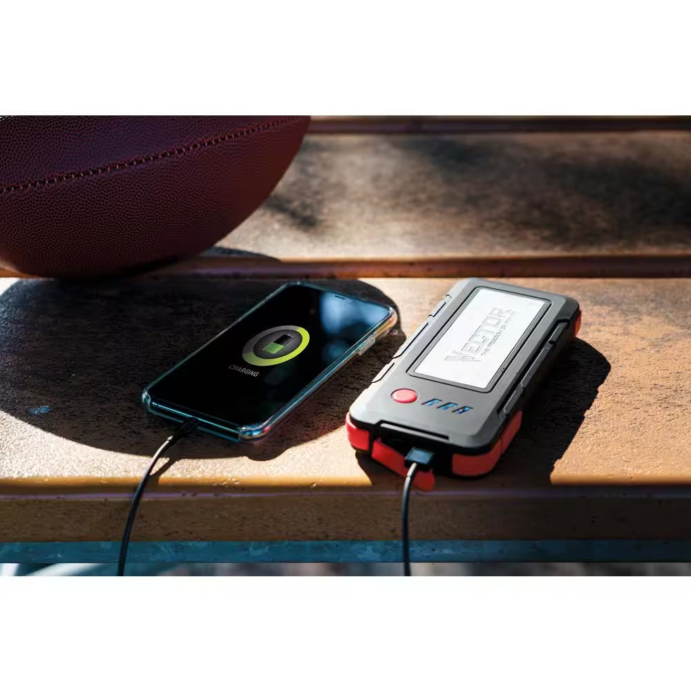 1600 Peak Amp Automotive Lithium Jump Starter, Portable Power - 15W USB-A & USB-C