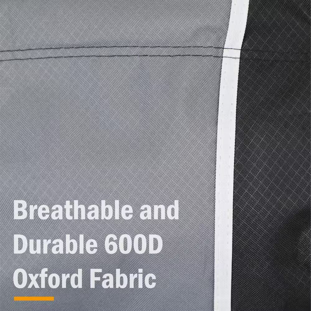 Oversized Foldable Black Camping Chair with Heavy-Duty Steel Frame