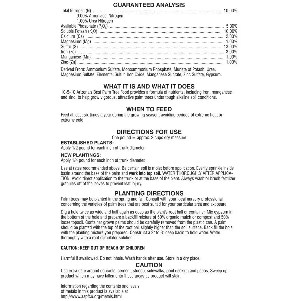 5 Lb. Palm Tree Food