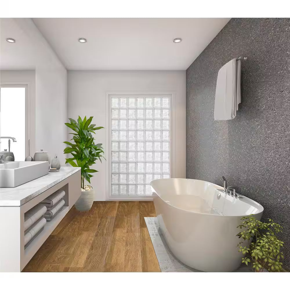 Nubio 4 In. Thick Series 6 In. X 8 In. X 4 In. (8-Pack) Wave Pattern Glass Block (Actual 5.75 X 7.75 X 3.88 In.)