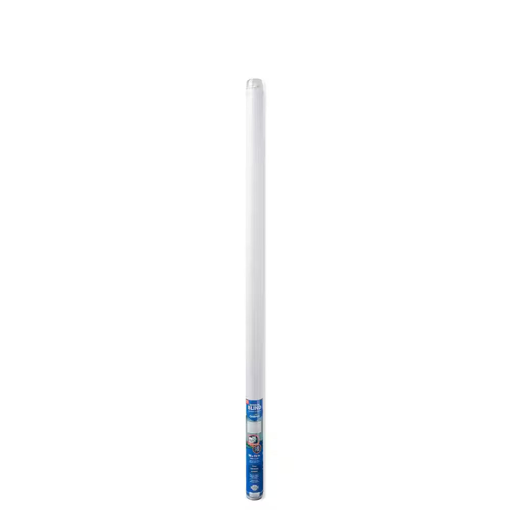 White Wheel-Operated Light Filtering PVC Exterior Shade 96 In. W X 72 In. L