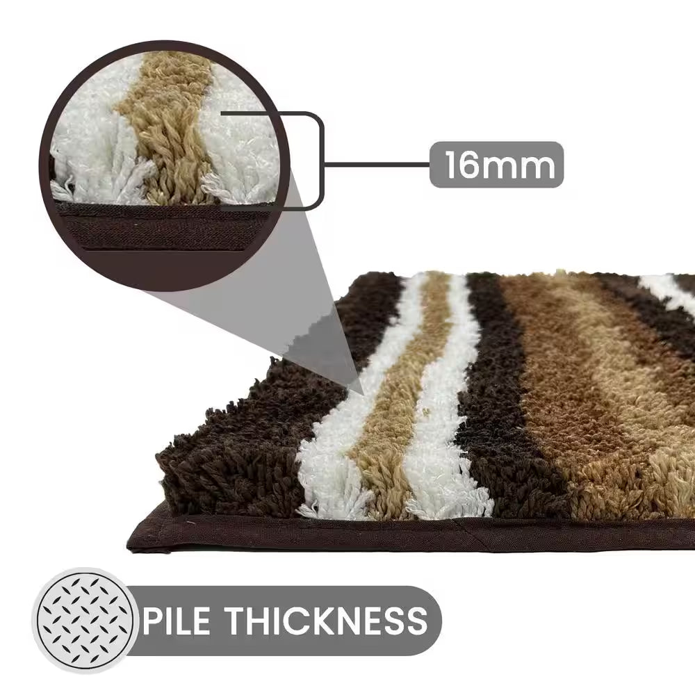 Griffie Collection 17 In. X 24 In. Brown Polyester Rectangle Bath Rug