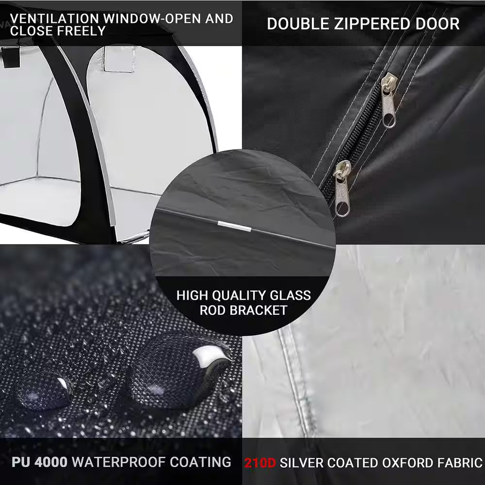 Bike Storage Shed Tent 6.9 Ft. X 4.9 Ft. Portable Foldable Outdoor Bicycle Cover Shelter with Double Doors for 3-4 Bikes