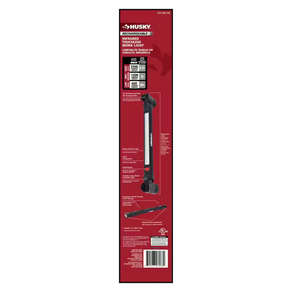 2500 Lumen LED Rechargeable Infrared Touchless Work Light