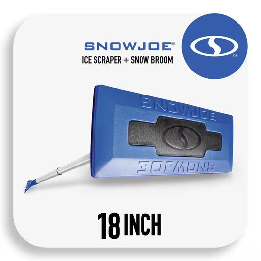 2-In-1 18 In. Foam Head Telescoping Snow Broom + Ice Scraper