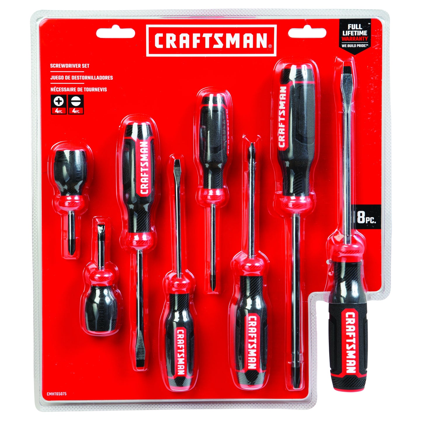 Red 8 -Piece 6-In Screwdriver Set