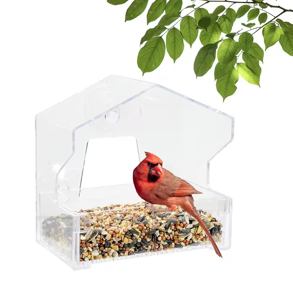 Clear Window Bird Feeder with 4 Suction Cups - 0.5 Lb. Capacity