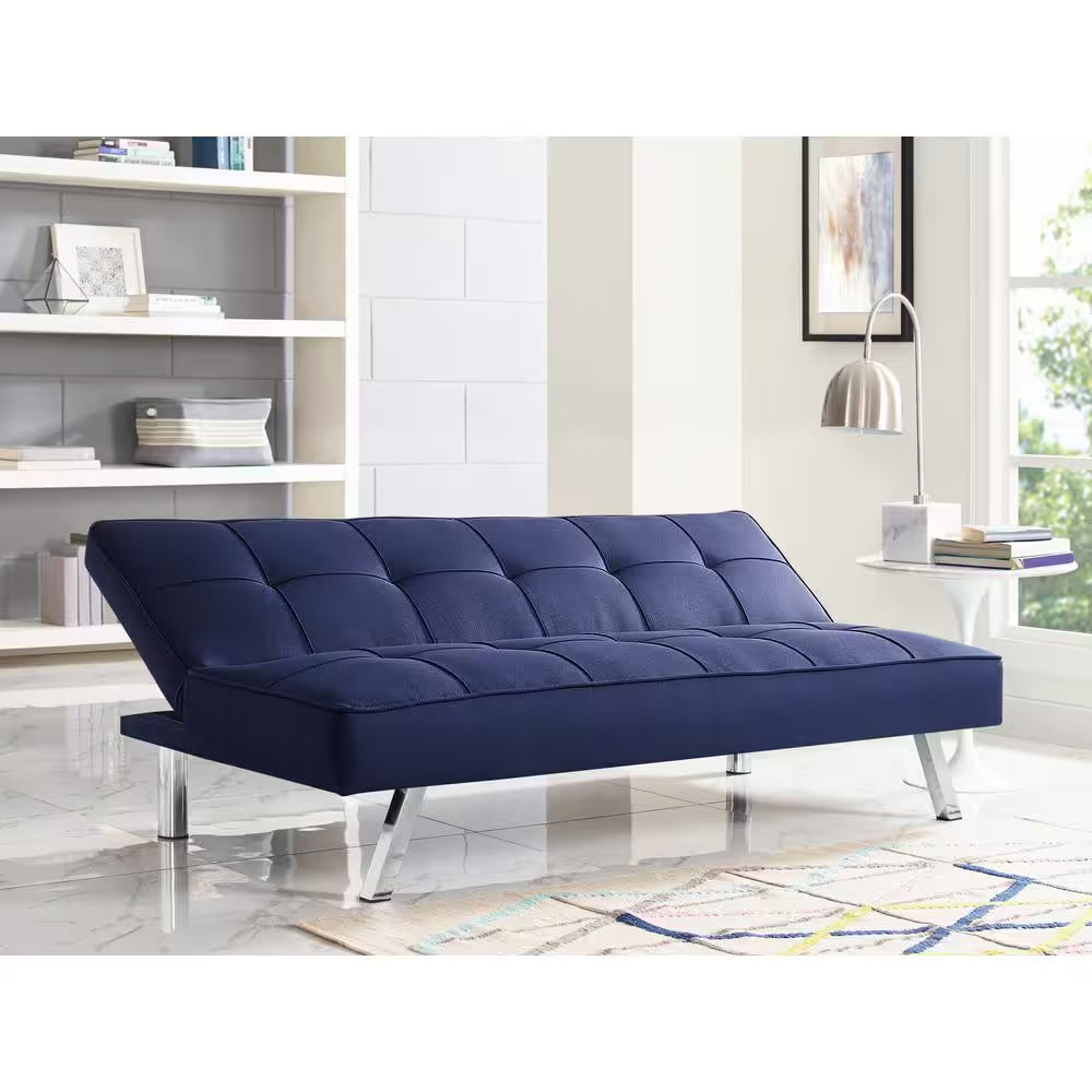 Calgiri 66 In. Armless 3-Seater Sofa in Blue