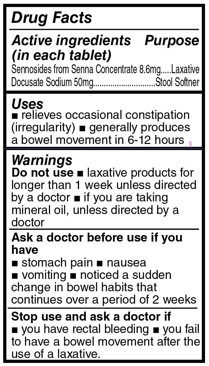 PHARBEST Sennosides 8.6mg Docusate Sodium 50mg Laxative 1000 Tablets