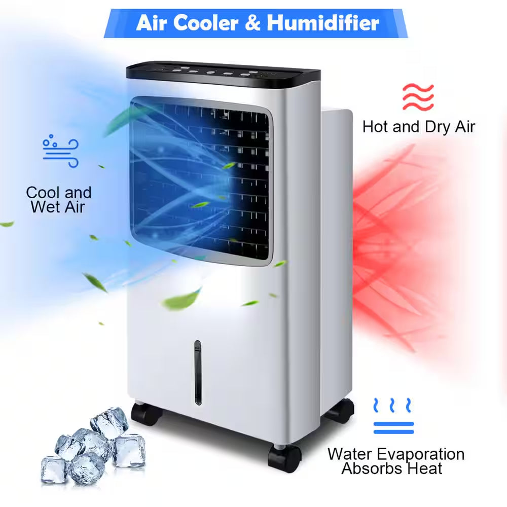 Portable Air Conditioner Evaporative Cooler Fan with 3-Modes and Speeds Home Office