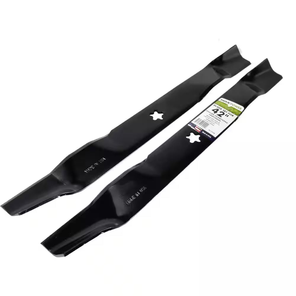 2 Blade Set for Many 42 In. Craftsman, Husqvarna, Poulan Mowers Replaces OEM #'S 139775 and 532139775