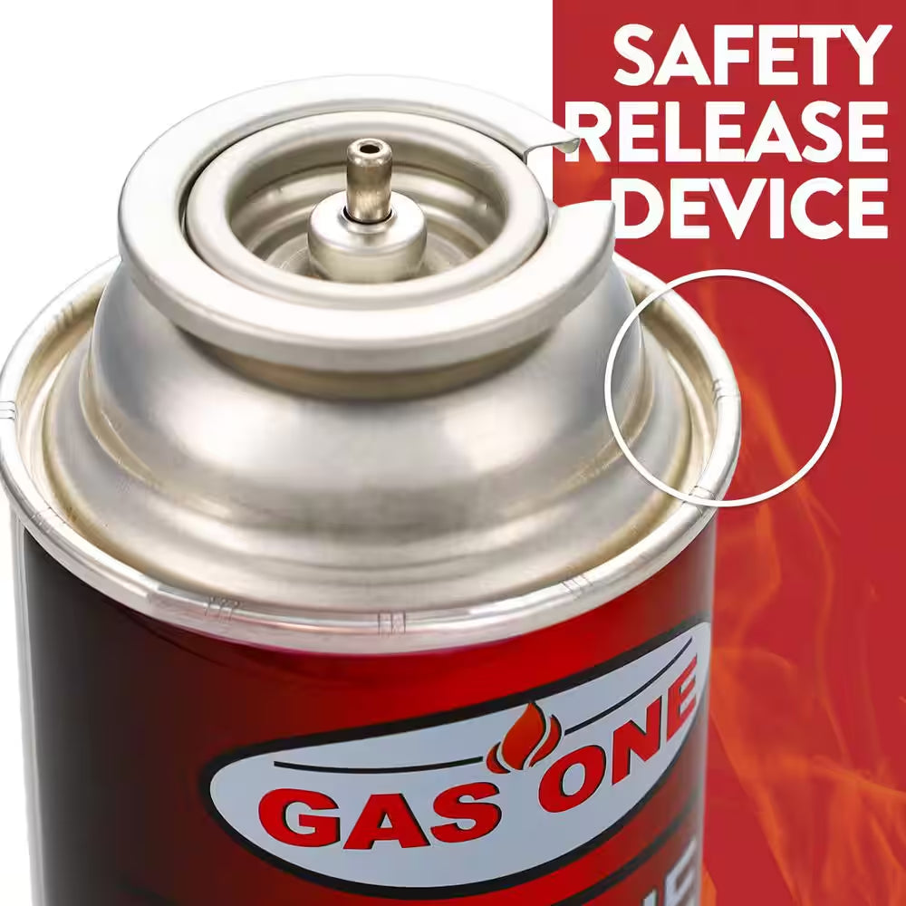 8 Oz. Butane Fuel Canister Cartridge with Safety Release Device (8-Pack)