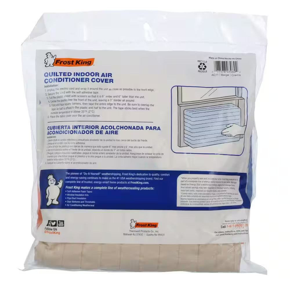 20 In. X 28 In. inside Quilted Fabric Indoor Air Conditioner Cover