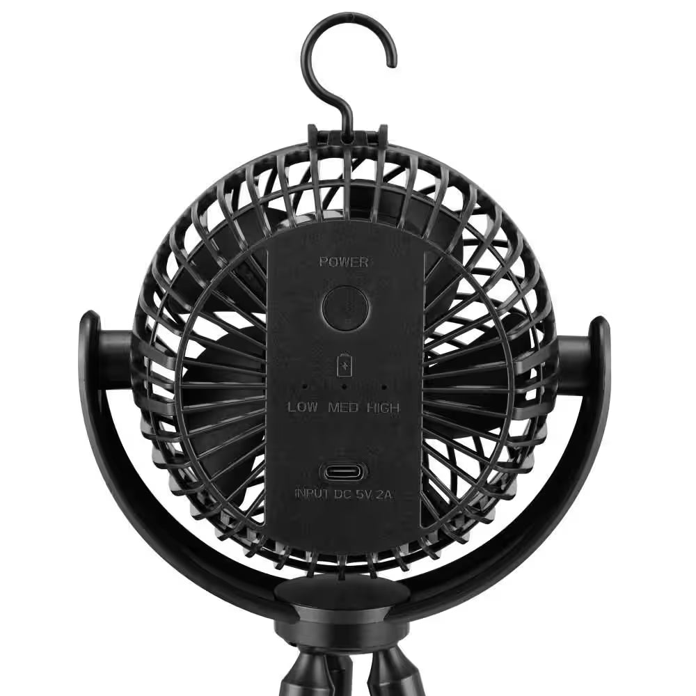 4 In. Personal Octopus Clip on Fan in Black