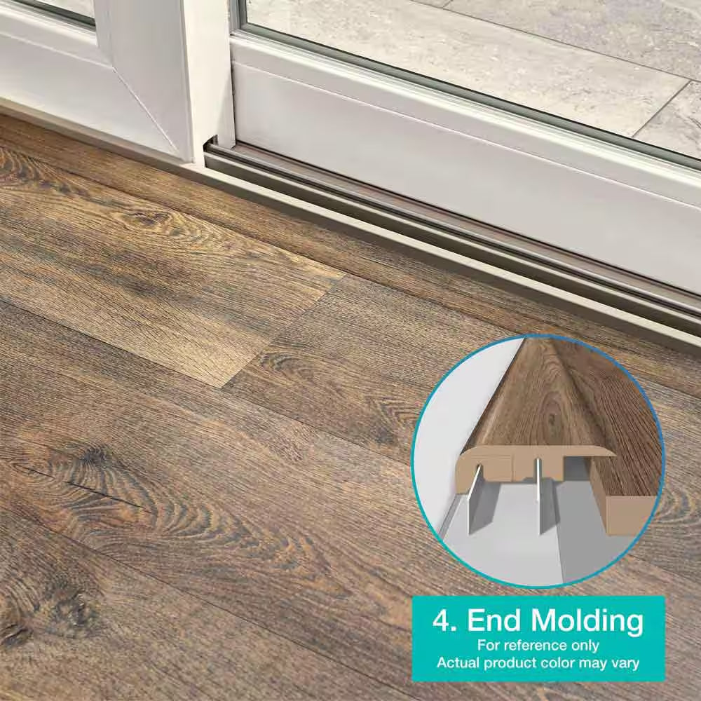 Camden 0.75 In. T X 2.37 In. W X 78.7 In. L Textured Wood Look Laminate Moulding/Trim 4 in 1 Molding