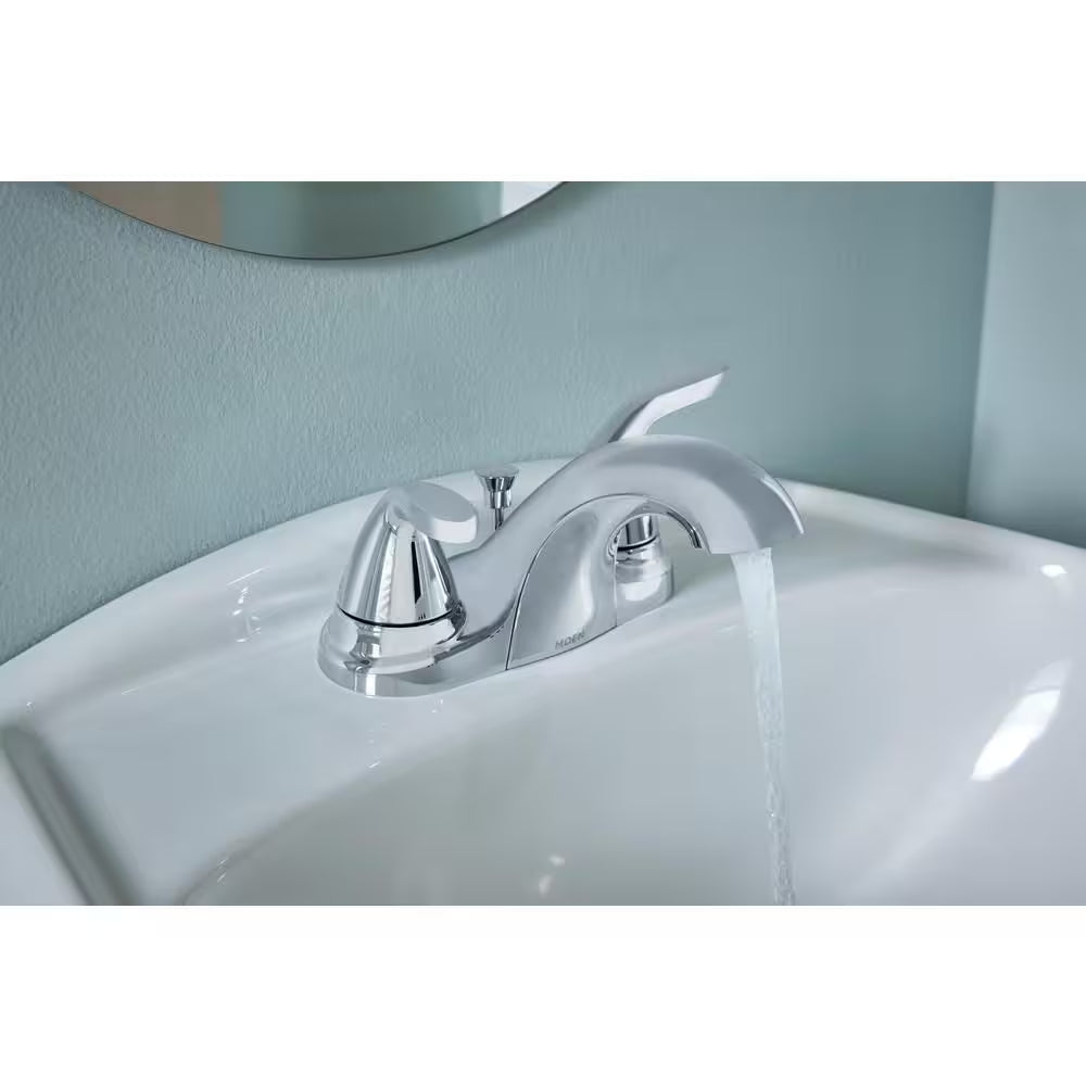 Adler 4 In. Centerset 2-Handle Low-Arc Bathroom Faucet in Chrome