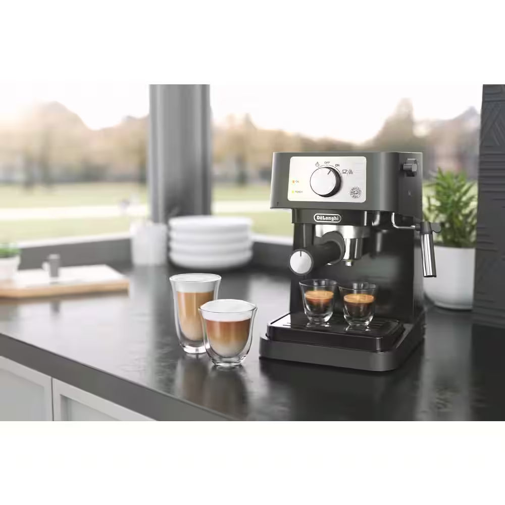 De'Longhi Stilosa Black and SS 15-Bar Pump Espresso Maker