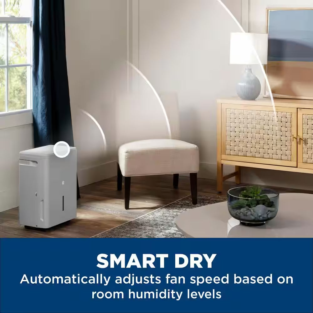 50-Pint Dehumidifier with Built-In Pump for Basement, Gara or Wet Rooms up to 4500 Sq. Ft. in Grey, ENERGY STAR