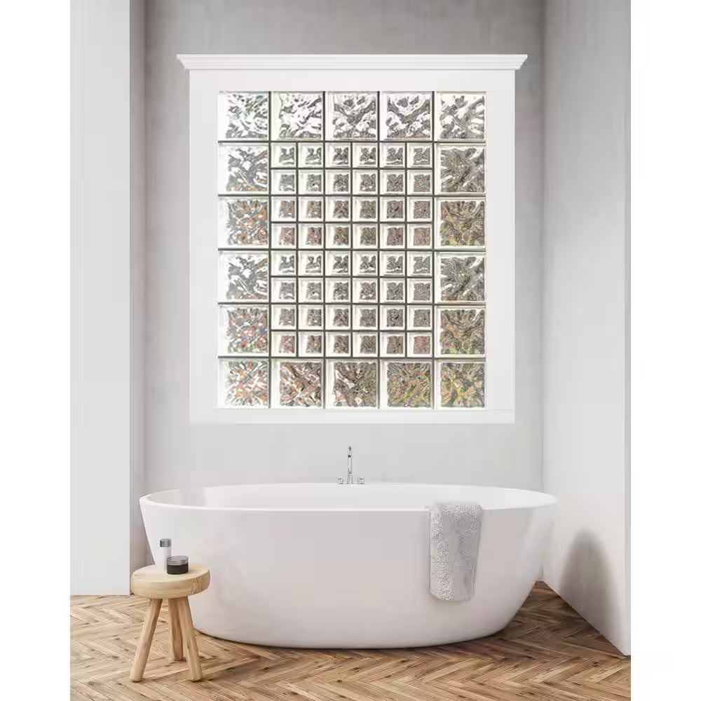 Nubio 4 In. Thick Series 12 In. X 12 In. X 4 In. (3-Pack) Wave Pattern Glass Block (Actual 11.75 X 11.75 X 3.88 In.)