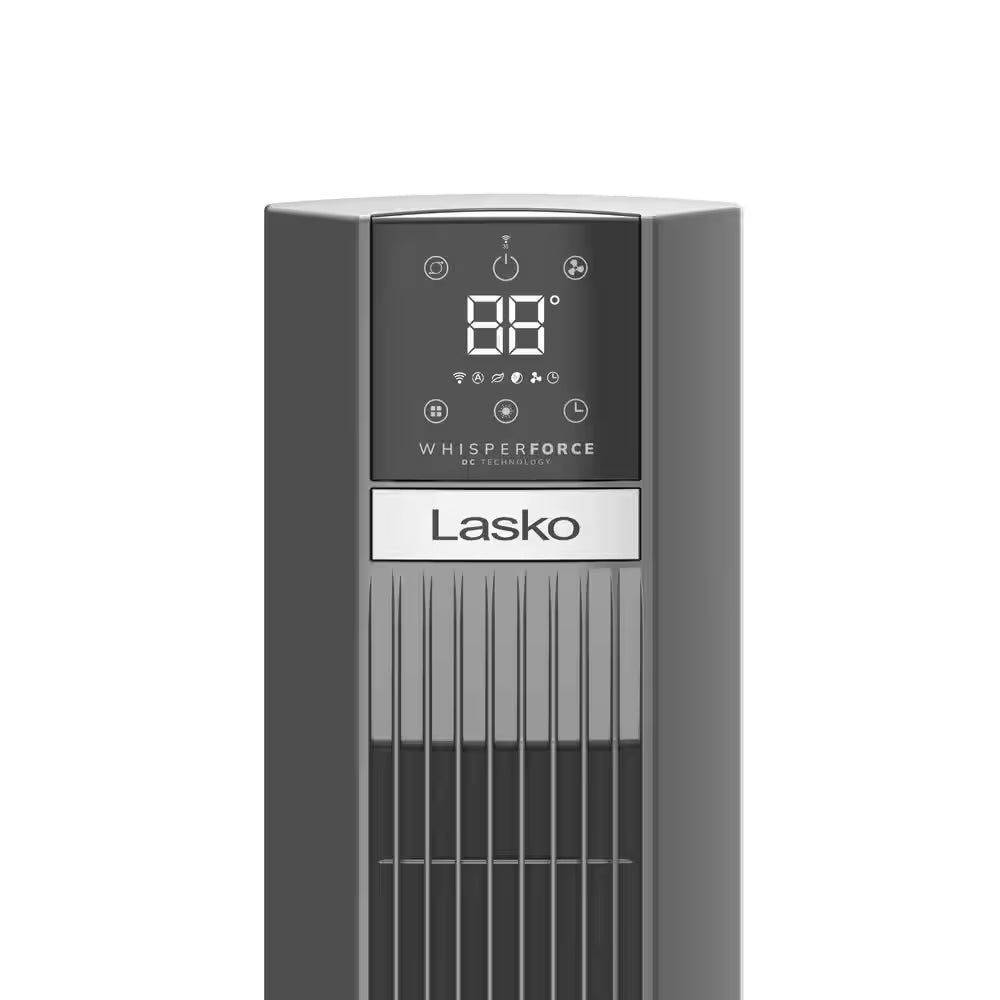 Xtra Air 48 In. 12-Speed Smart Tower Fan in Gray W/ DC Motor, Works W/ Alexa, Google, Whisper Quiet, Remote, 12 In. Dia