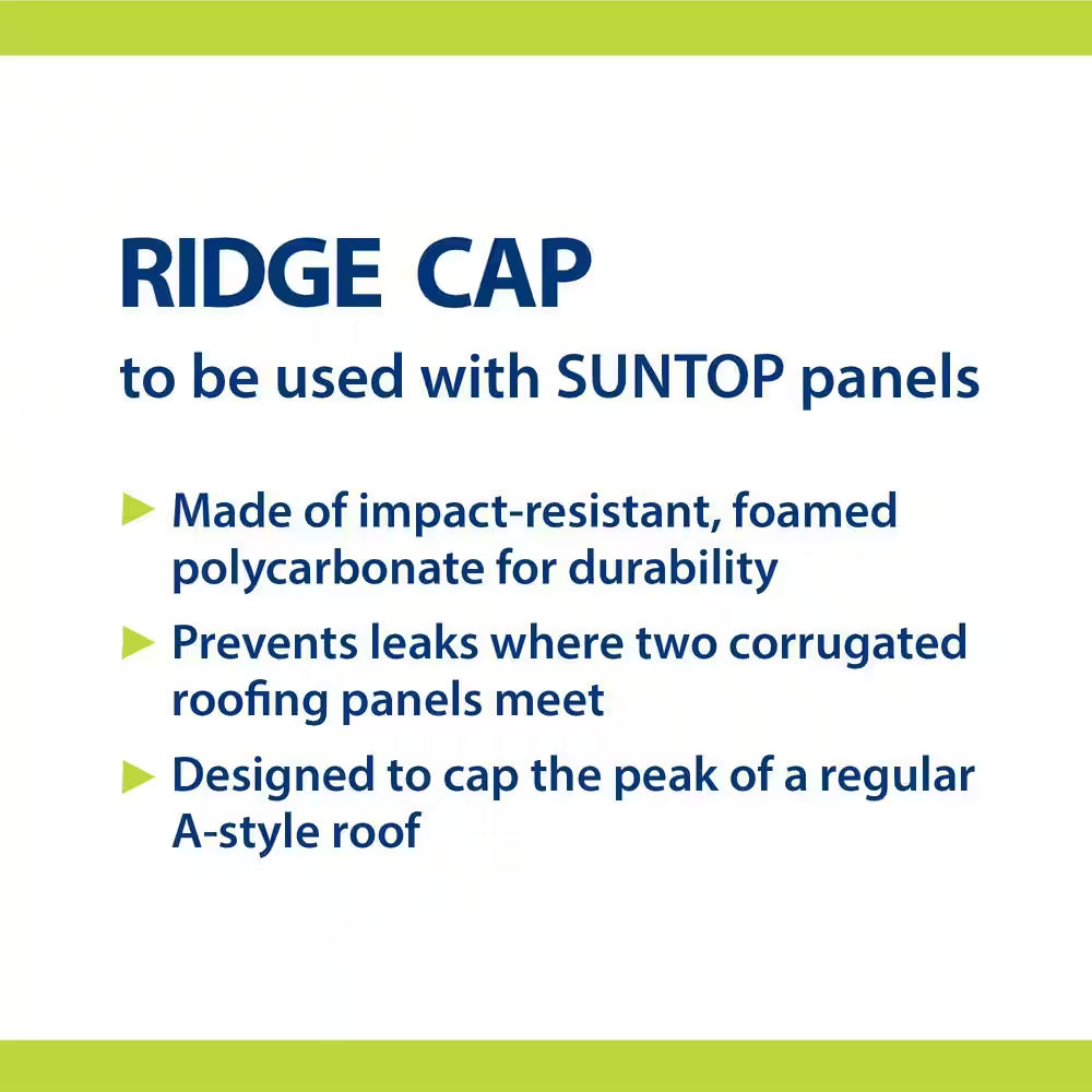 Poly Ridge Cap 4 Ft. Polycarbonate Ridge Cap Flashing in Clear – Murssea