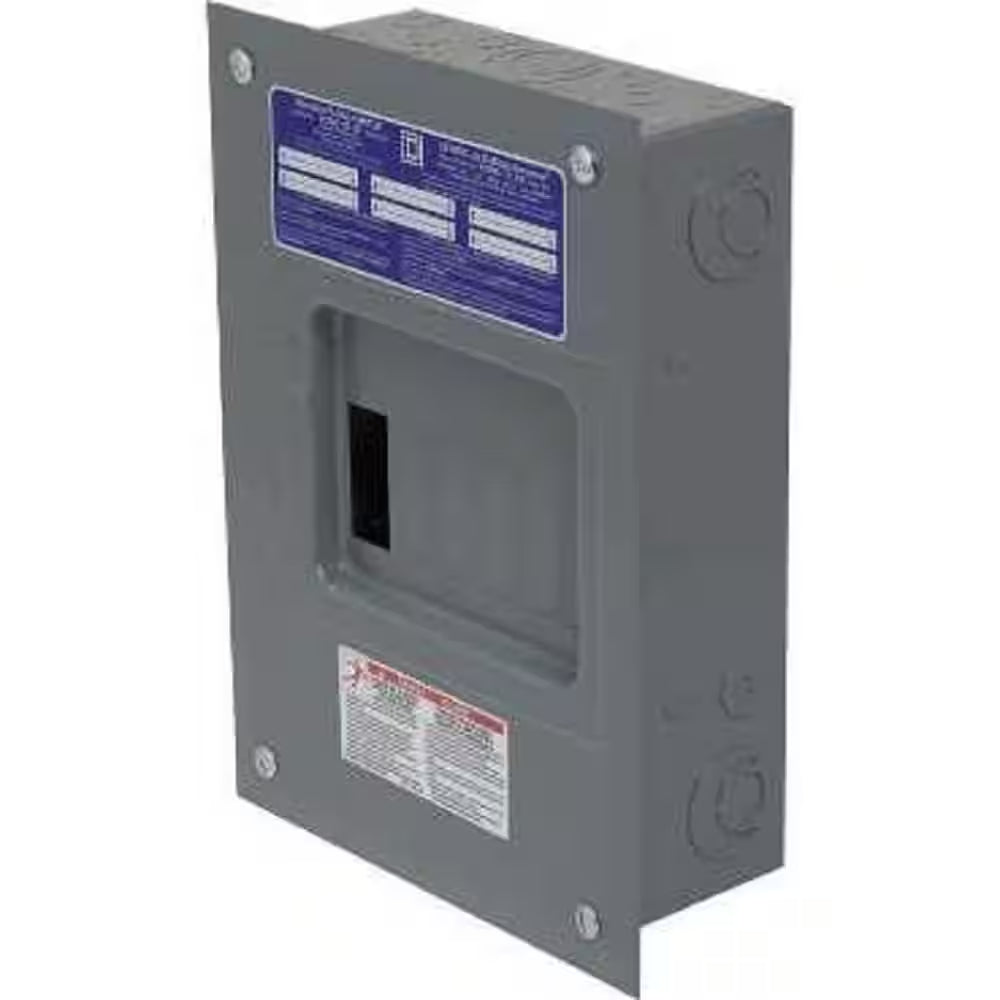 Homeline 100 Amp 6-Space 12-Circuit Indoor Flush Mount Main Lug Load Center with Cover No Door(Hom612L100Fcp)