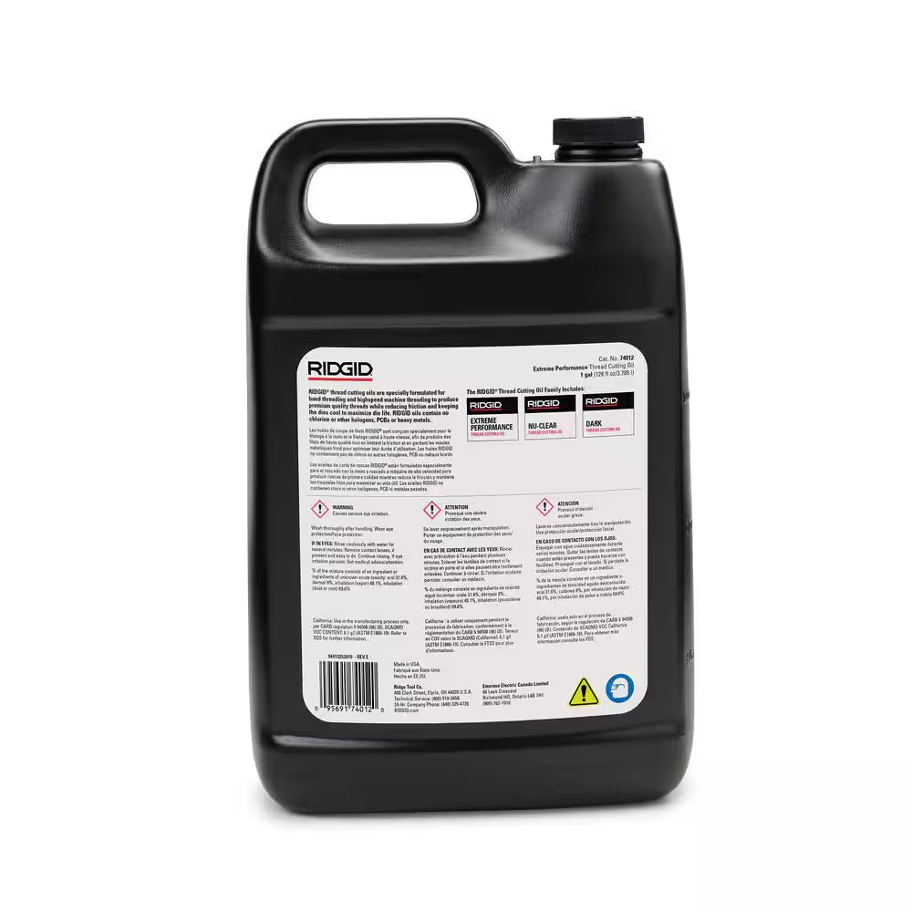 1 Gal. Dark Pipe Threading Oil, Low Odor & Anti-Mist Formulation for Pipe Cutting Dies/Threading