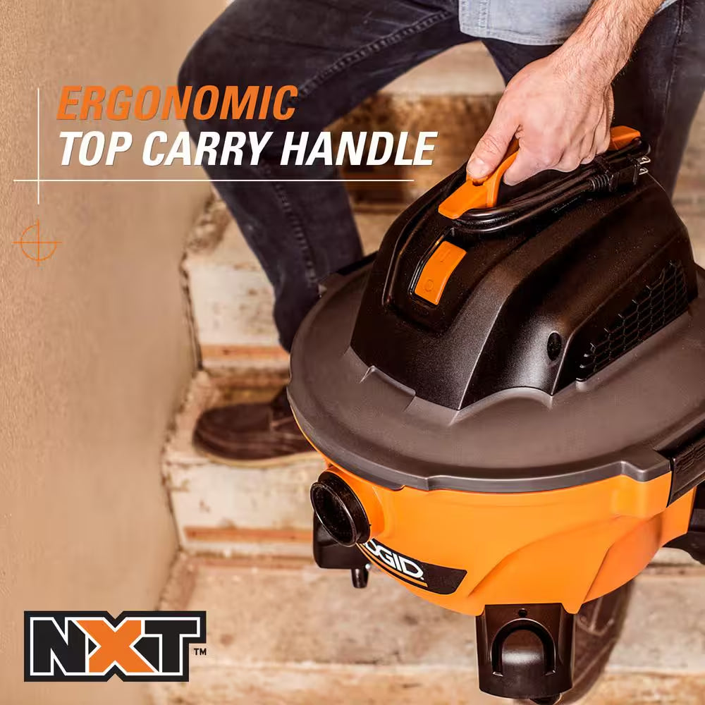 6 Gal. 3.5 Peak HP NXT Shop Vacuum Wet Dry Vac with General Debris Filter, Locking Hose and Attachments HD06001