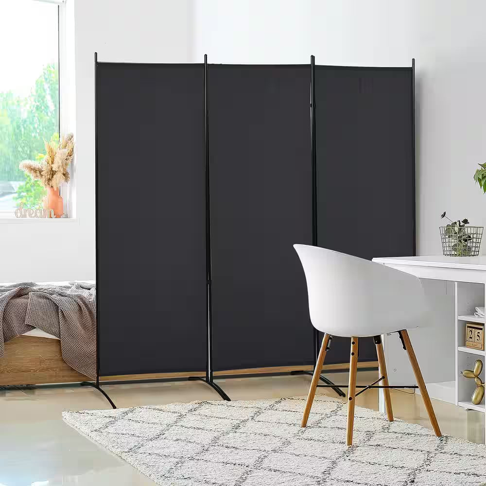 3-Panel Folding Screen Room Divider Privacy Partition Indoor Outdoor