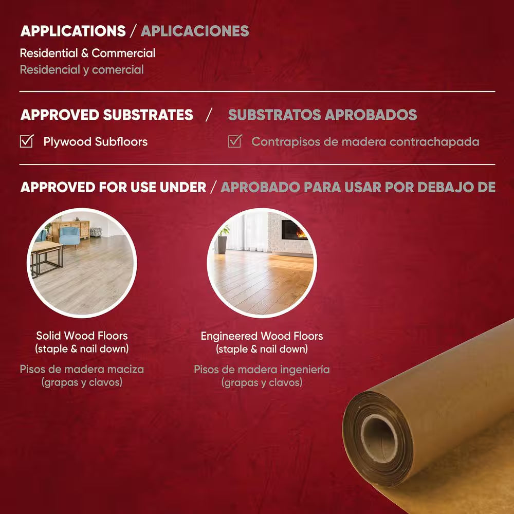750 Sq. Ft. 3 Ft. X 250 Ft. X .009 In. 30 Lb. Waxed Paper Underlayment for Wood Flooring
