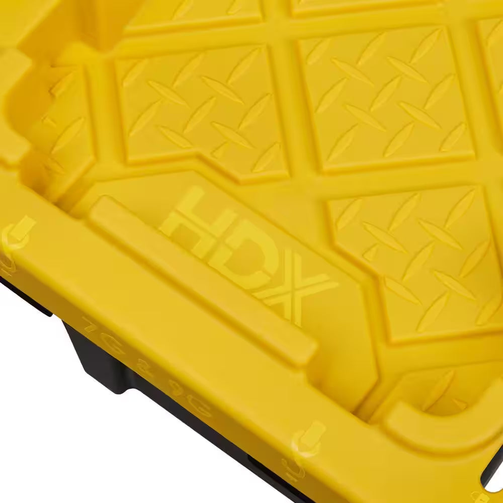 7 Gal. Tough Storage Tote in Black with Yellow Lid