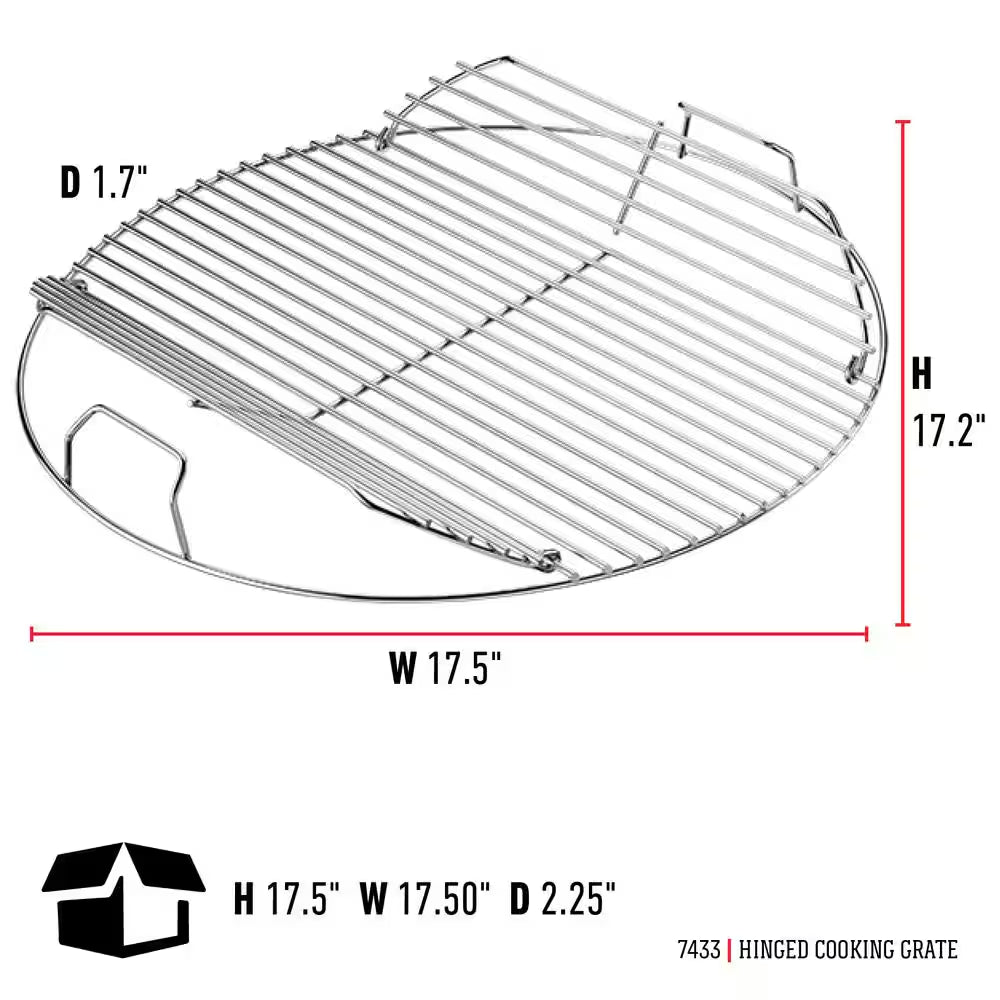 Hinged Replacement Cooking Grate for 18-1/2 In. One-Touch Kettle & Bar-B-Kettle Charcoal Grill