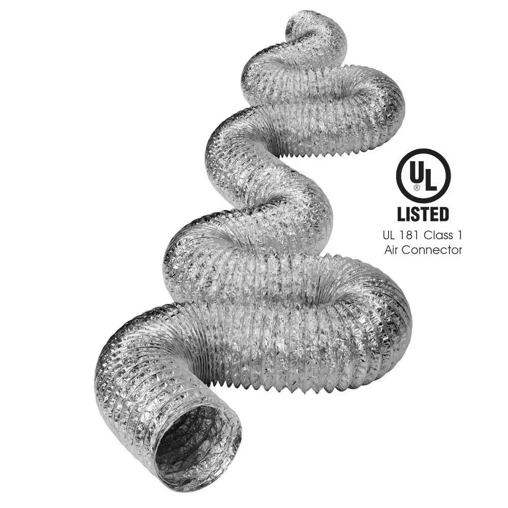 8 In. X 25 Ft. Non-Insulated Flexible Aluminum Duct with Scrim