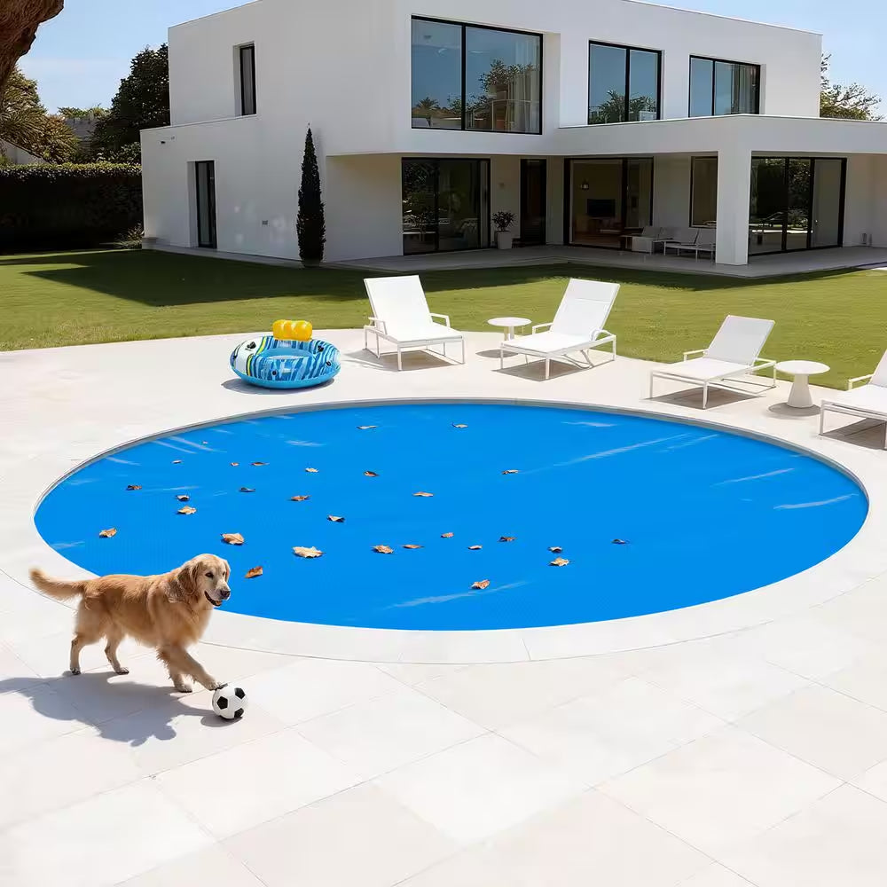 Solar Pool Cover, 24 Ft. round Pool Bubble Cover, 12 Mil Pools Solar Blanket with Bubble & PE Material