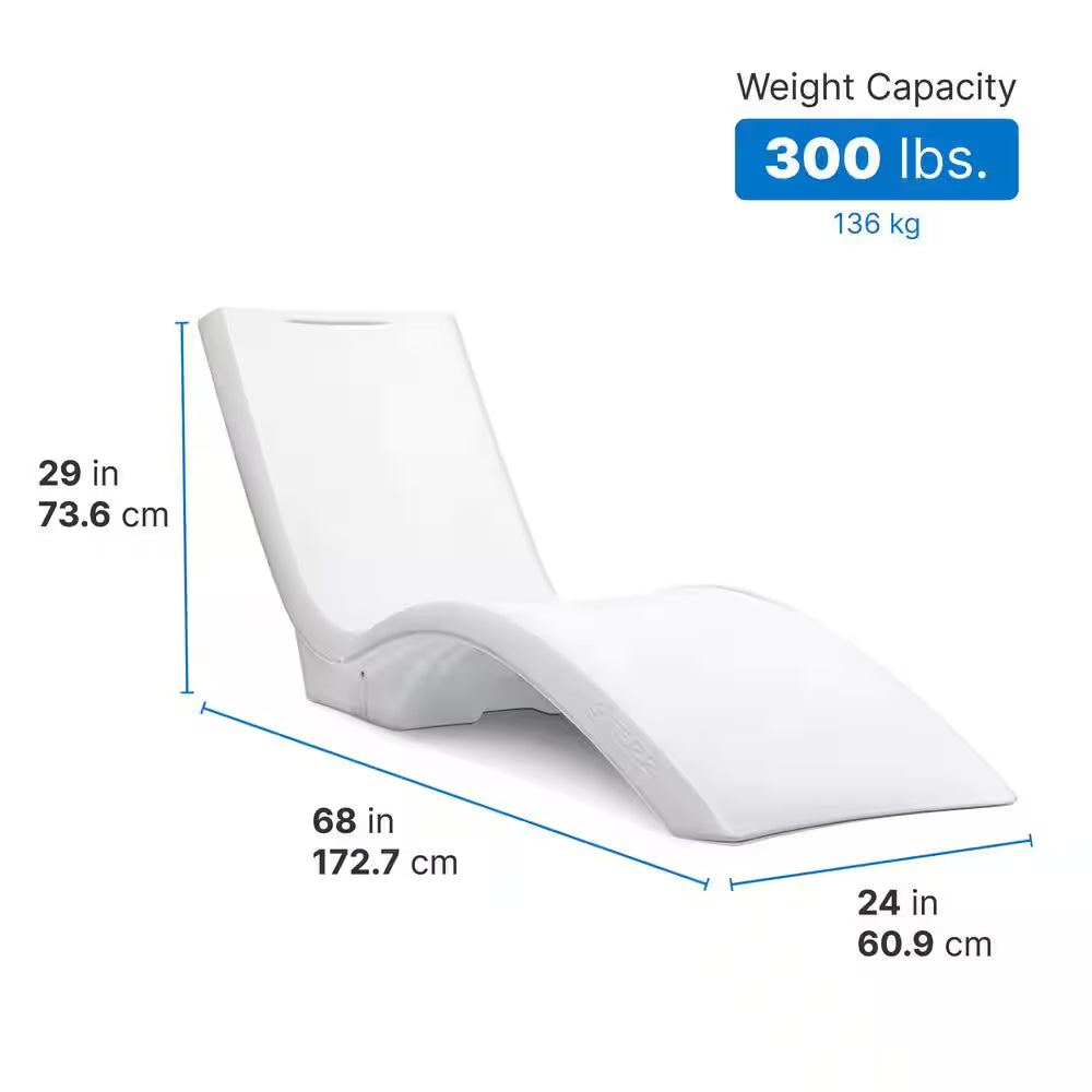 Vero In-Pool and Patio Outdoor Lounger Chair Resin White