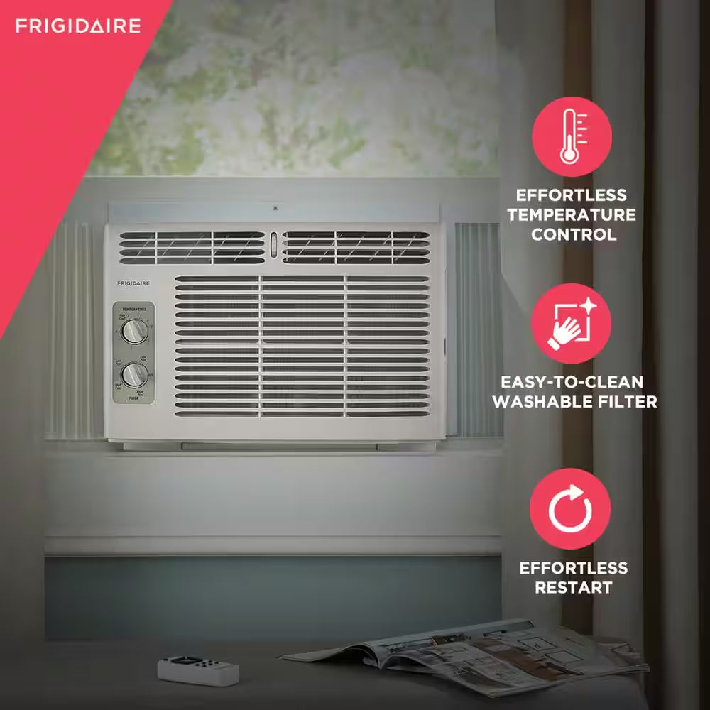 5,000 BTU Window Air Conditioner Cools 150 Sq. Ft. with Mechanical Controls in White 115V