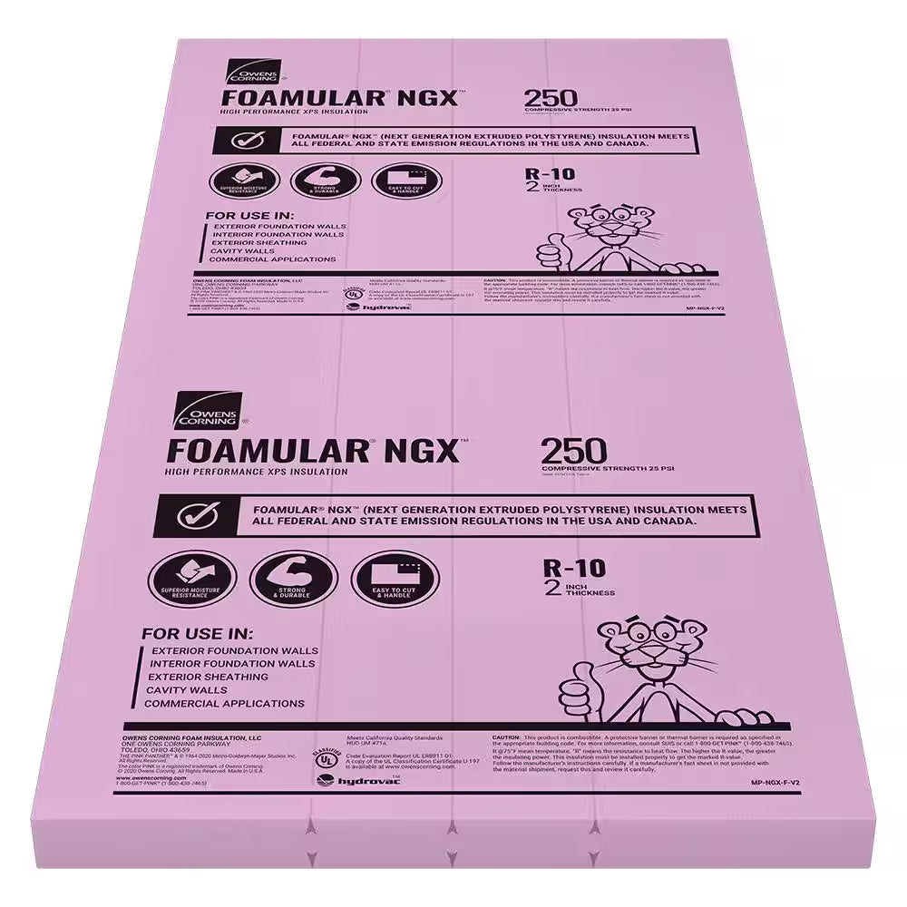 FOAMULAR NGX F-250 2 In. X 4 Ft. X 8 Ft. SSE R-10 XPS Rigid Foam Board Insulation
